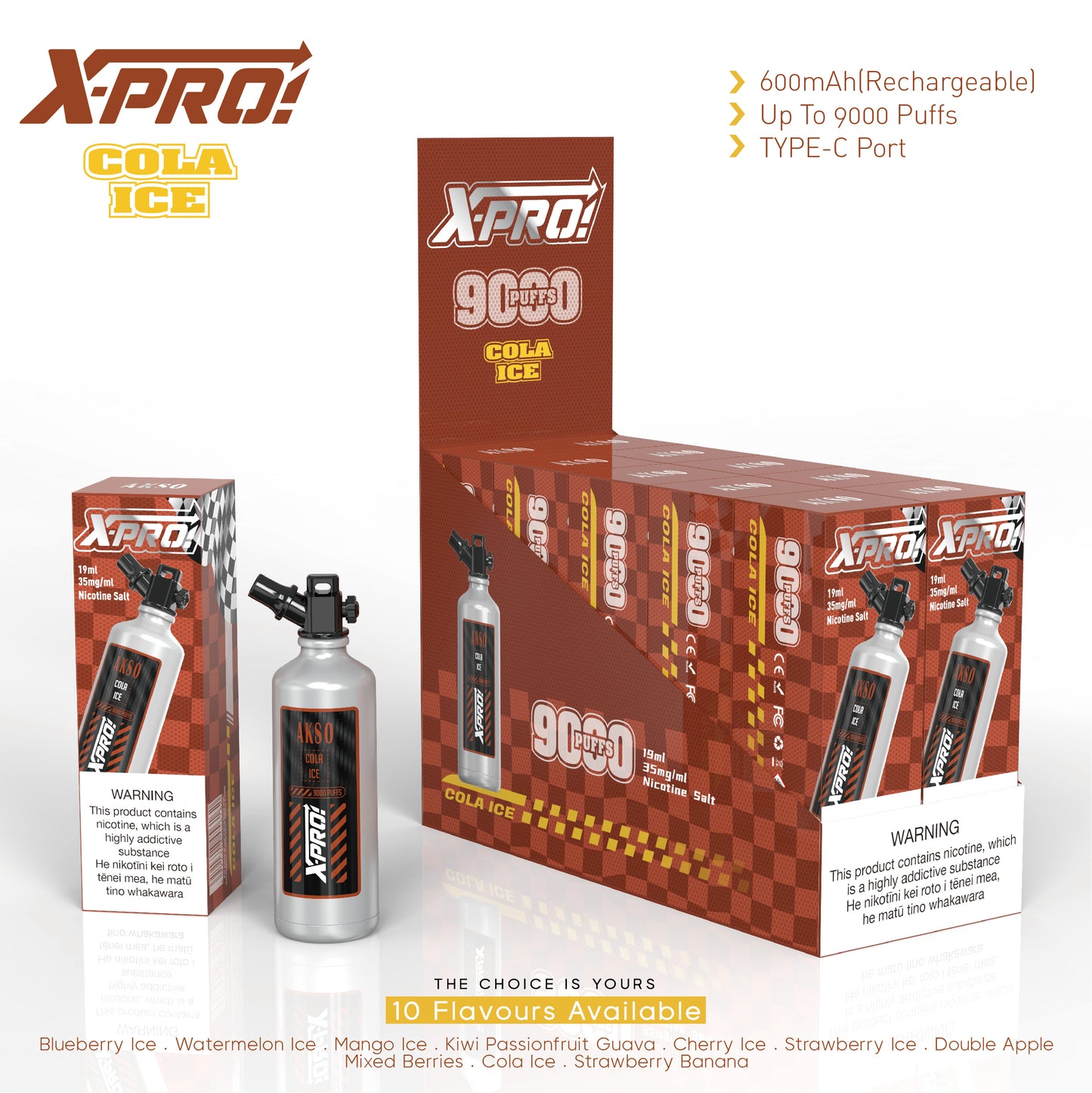 AKSO XPRO-9000 Puffs (Box of 10 pieces)