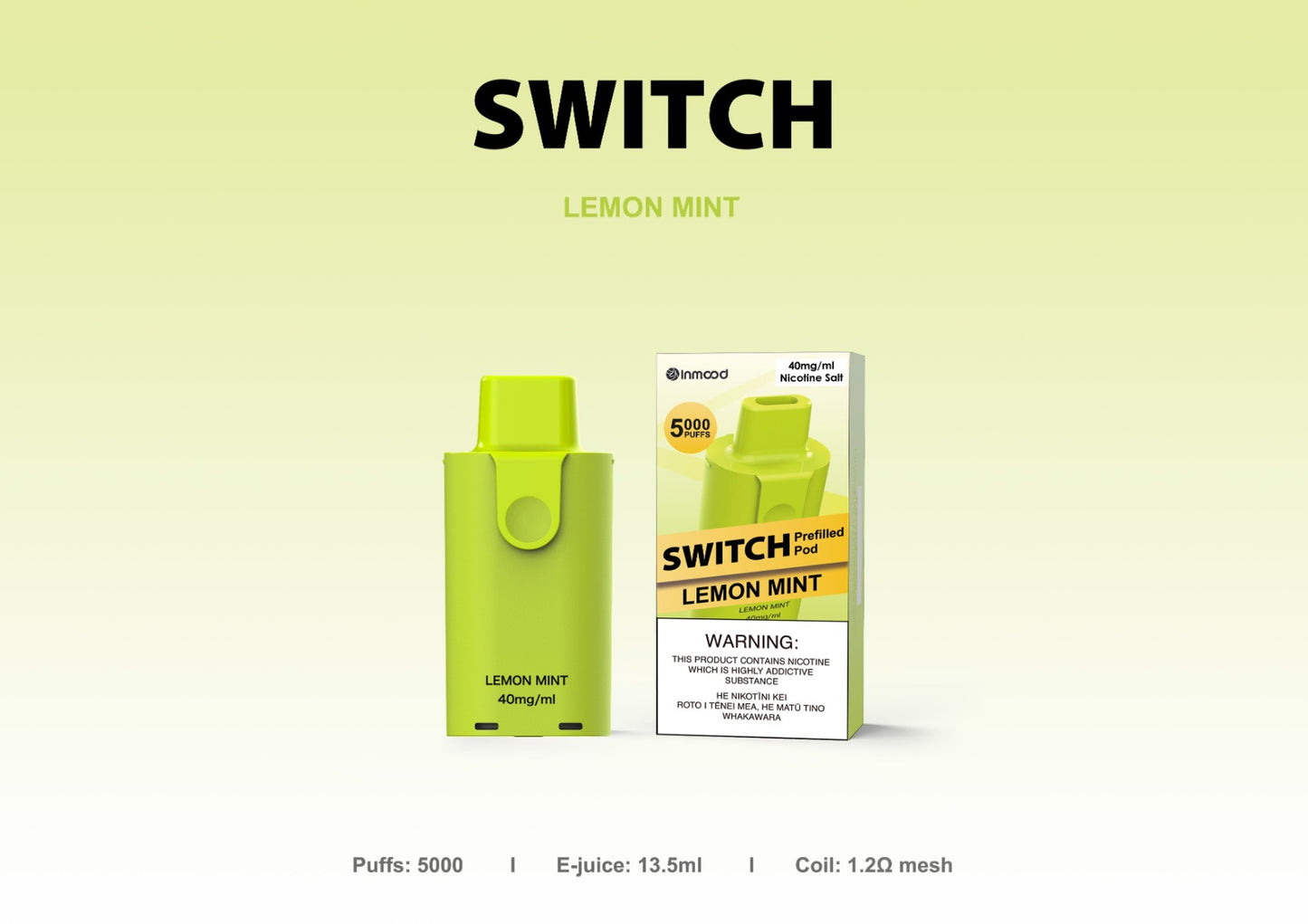 Inmood Switch Pods -5000 puffs (pack of 10) 40mg