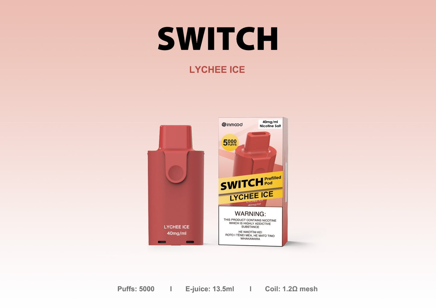 Inmood Switch Pods -5000 puffs (pack of 10) 40mg