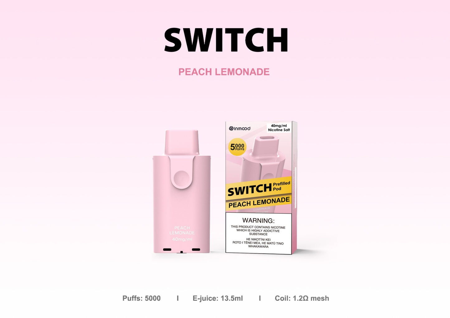 Inmood Switch Pods -5000 puffs (pack of 10) 40mg