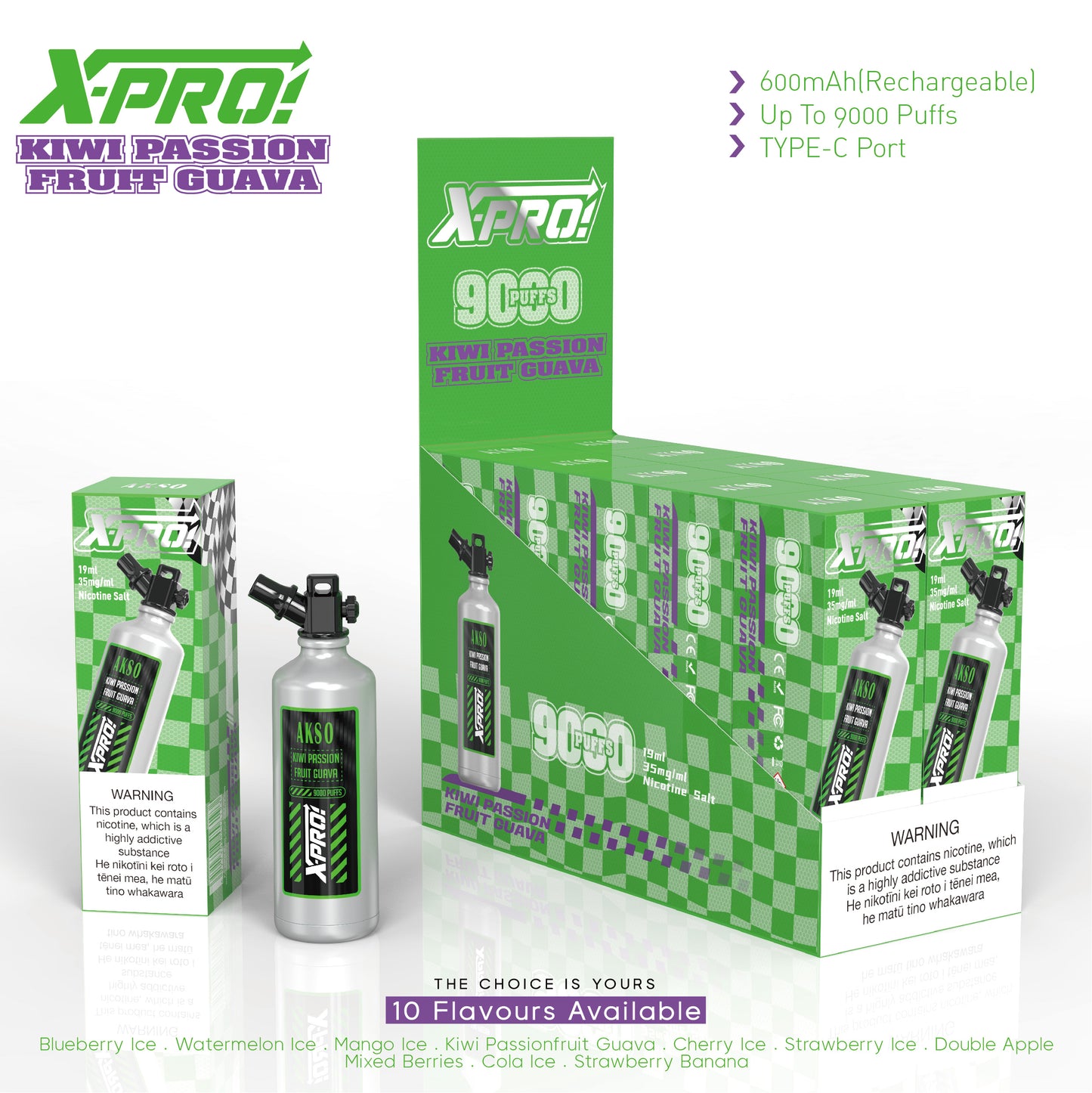 AKSO XPRO-9000 Puffs (Box of 10 pieces)