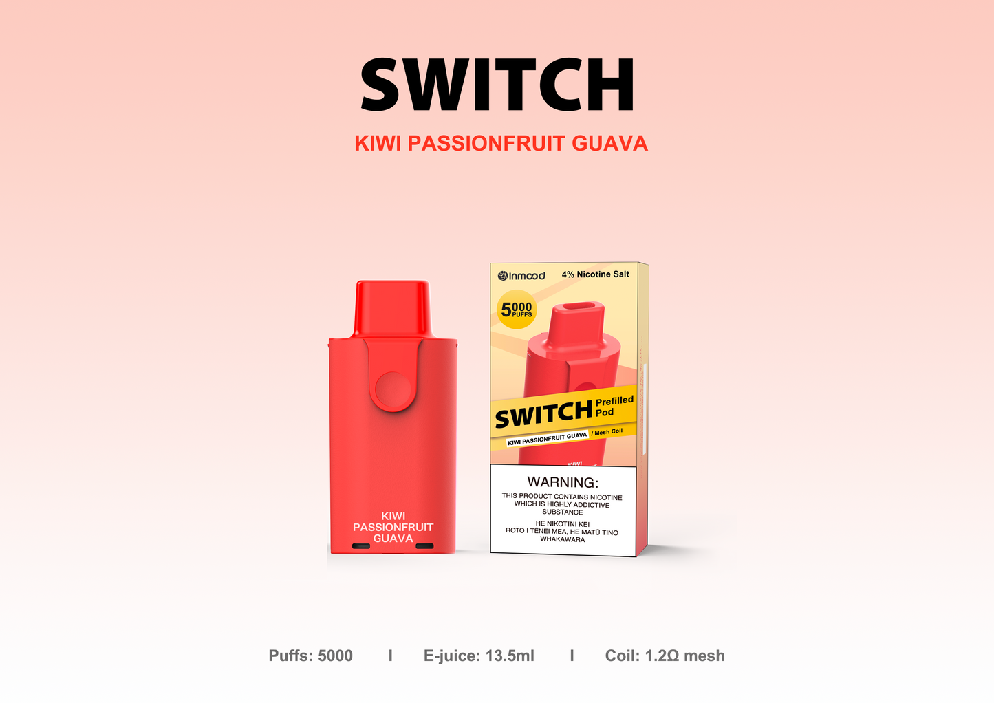 Inmood Switch Pods -5000 puffs (pack of 10) 40mg