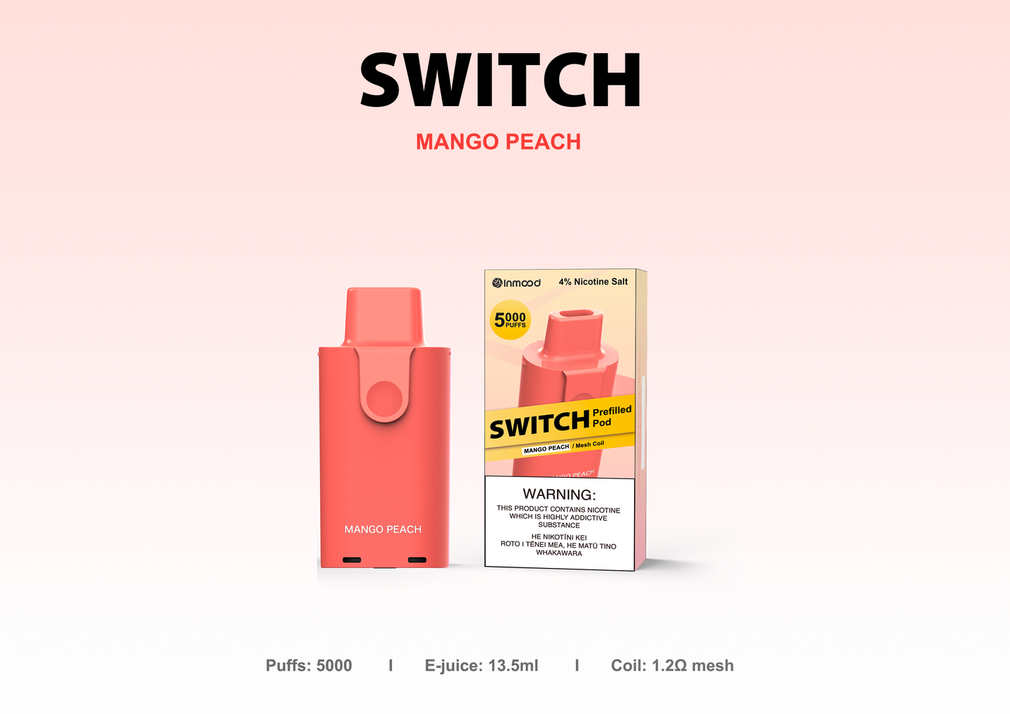 Inmood Switch Pods -5000 puffs (pack of 10) 40mg